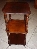 Small dark solid wood stand in Spangdahlem, Germany
