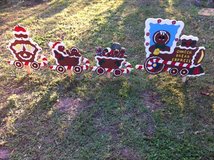 gingerbread train  yard decor in Fort Polk, Louisiana