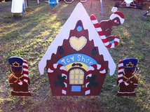 gingerbread toy shop yard decor in Fort Polk, Louisiana