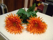 2 Gigantic Orange Silk Flowers For Fall in Kingwood, Texas